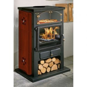 Poêle à Bois Godin Chamonix Xxl 350104 Céramique Bordeaux Mat