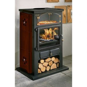 Poêle à Bois Godin Chamonix Xxl 350104 Céramique Carmin Mat
