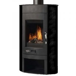 Poêle à Bois Godin Biodesign 2 369107 émaillé Noir Brillant
