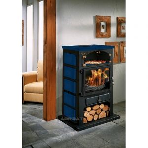 Poêle à Bois Godin Chamonix Xxl 350104 émail Saphir