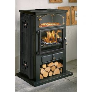 Poêle à Bois Godin Chamonix Xxl 350104 Céramique Anthracite Mat
