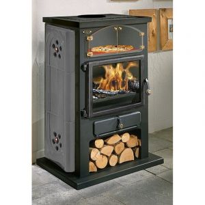 Poêle à Bois Godin Chamonix Xxl 350104 Céramique Gris Mat