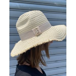 Chapeau 100% papier avec ruban et coquillage