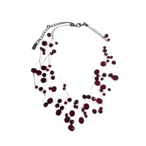 Collier Fantaisie - Multirangs avec boules sur fil transparent