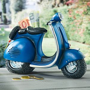 Tirelire Scooter, bleu
