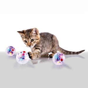 Lot de 3 balles lumineuses pour chat