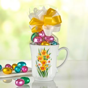 Tasse &ldquo;Jonquilles&rdquo; avec chocolats