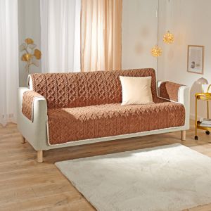 Jet&eacute; de canap&eacute; 3 places 180 x 150 cm, marron Eldo