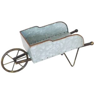 Brouette d&eacute;co en m&eacute;tal 36cm