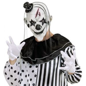 Demi-Masque Clown Tueur - Blanc et Noir