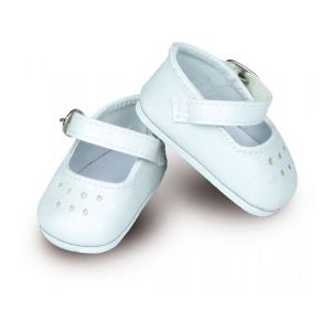 Accessoires pour poupées Minouche 34 cm : Chaussures ballerines à bride coloris blanc