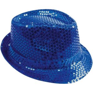 Chapeau borsalino sequins bleu