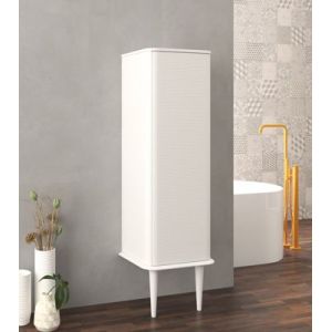 Colonne de salle de bains avec pieds 1 porte H.123 cm, blanc mat, IDRA