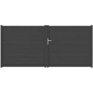 Portail battant alpes 350x160 cm Noir 9005 Jardimat