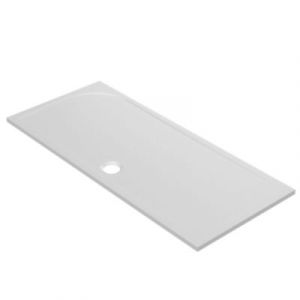 Receveur de douche extra-plat l.80 x L.160 cm blanc anti d&eacute;rapant, GoodHome Limski