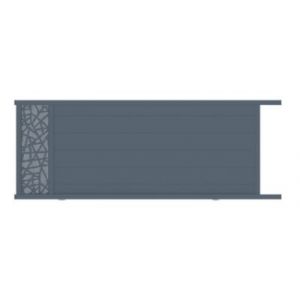Portail coulissant motoris&eacute; frejus conceptuel 350x142,3 cm Gris anthracite 7016 Jardimat