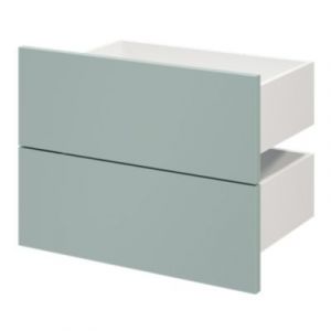 Lot de 2 tiroirs GoodHome Atomia bleu aqua H. 18,5 x l. 37,2 x P. 30 cm