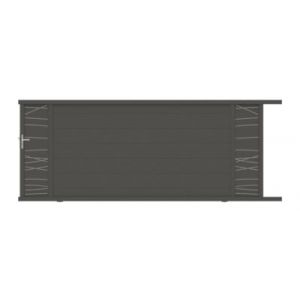 Portail coulissant frejus double onde 400x166,8 cm cm Taupe 7039 Neva Taupe Jardimat