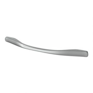 Poignée de meuble nœud GoodHome Ruis effet chromé gris l.169mm x l.10mm x H. 25mm entraxe 128mm