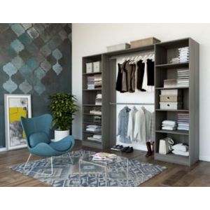 Kit dressing 2 colonnes Qazar décor chêne grisé H.200 cm x L.220 cm x P.48 cm