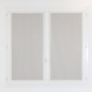 Paire de vitrage tamisant passe-tringle Leslie aspect dentelle blanc L.190 x l.90cm Rocle