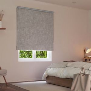 Store enrouleur occultant effet tweed gris l.120cm x H.190cm Madeco