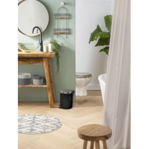 Etagère de douche à suspendre, métal noir et bambou, Future Home Ethnic