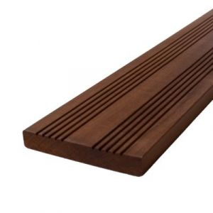 Lame de terrasse en bois exotique Massaranduba L.305 x l.14,5 x &eacute;p.2,1 cm