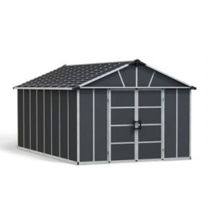 Abri de jardin Yukon polycarbonate gris foncé surface totale 17,2m²