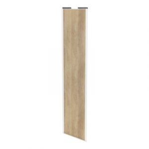 Porte de placard coulissante effet chêne brut profil blanc GoodHome Arius H. 248,5 x L. 62.2 cm + amortisseurs