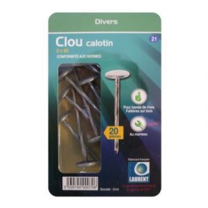 Clou Calotin 3 mm x 60 mm vendu par 20 pi&egrave;ces