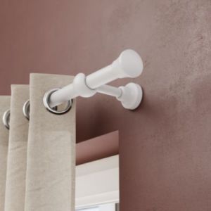 Tringle à rideau Volos métal blanc et bois Ø28 x L.200cm GoodHome