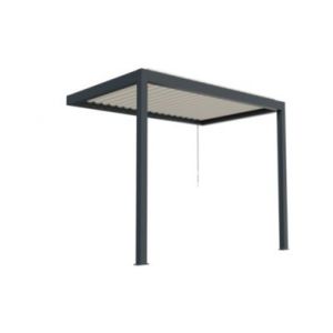 Pergola bioclimatique adoss&eacute;e l.3,16 x H.2,5 x P.2 m blanc manuelle aluminium Alumin'home Salto