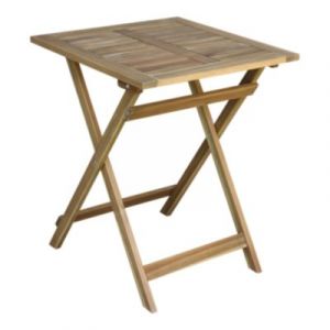 Table de jardin pliante Lyco bois d'acacia l.60 x H.74 cm GoodHome