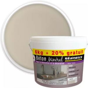 Béton minéral Résinence gris perle 6kg + 20% gratuit