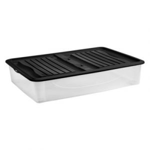 Lot de 2 boîtes de rangement avec roulettes Tontarelli Underbed 56,4 L couvercle noir