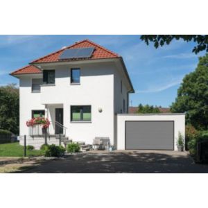 Porte de garage sectionnelle acier Hormann gris RAL 9007 - l.237,5 x h.200 cm - motoris&eacute;e