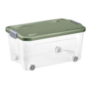 Lot de 3 boîtes de rangement avec roulettes Tontarelli Combi Box 43 L couvercle vert