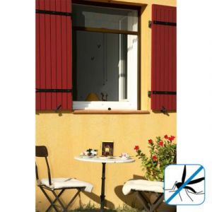 Moustiquaire de fenêtre enroulable en alu marron Kocoon 100 x h.170 cm