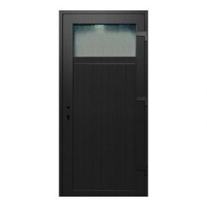 Porte de service pvc gris anthracite 80 x h.205 cm poussant gauche