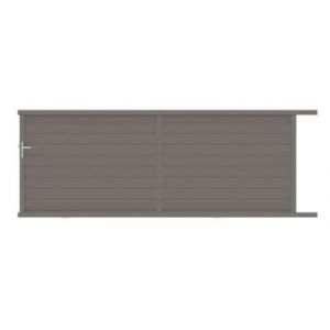 Portail coulissant cesson 400x155,1 cm Gris taupe 2900 Jardimat