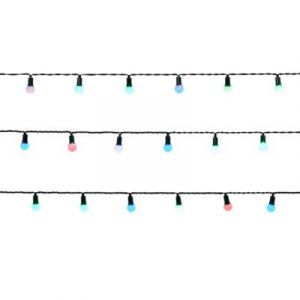 Guirlande lumineuse LED intérieure et extérieure multicolore câble vert 13,52 m décor boule