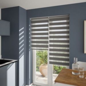 Store enrouleur jour / nuit sans per&ccedil;age Elin 2 gris b&eacute;ton l.60 x H.240cm Goodhome