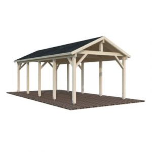 Carport bois Robert toit double pentes 23,1m² Palmako