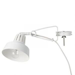 Spot pince E14 10W GoodHome Yarra blanc mat H.35 x &Oslash;12,5 cm