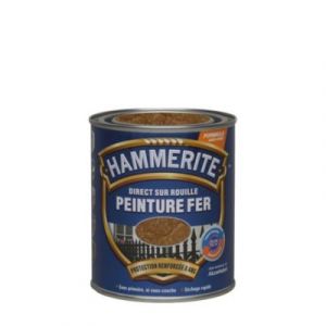 Peinture fer ext&eacute;rieur direct sur rouille cuivre martel&eacute; Hammerite 250 ml