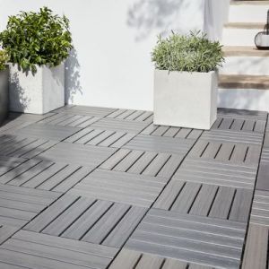 Dalle clipsable composite gris Lempa 30 x 30 cm vendue par 4 pi&egrave;ces