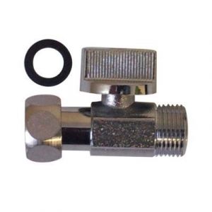 Robinet d'arr&ecirc;t droit 1/4 tour chrom&eacute; 12 x 17