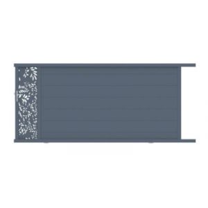 Portail coulissant frejus v&eacute;g&eacute;tal 350x166,8 cm Gris anthracite 7016 Jardimat