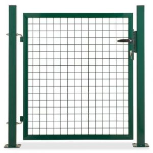 Portillon pour clôture grillagée à poteaux carrés sur platines Blooma vert 100 x h.100 cm